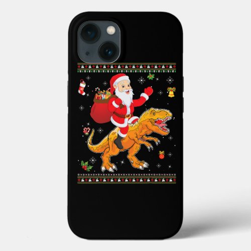 Santa Riding Dinosaur T Rex Christmas Gifts Boys M iPhone 13 Case