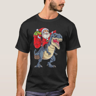 Santa Riding Dinosaur T rex Christmas Gifts Boys M T-Shirt