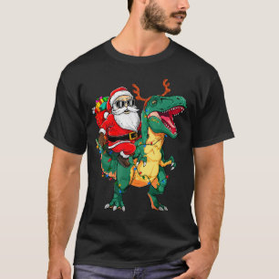 Santa Riding Dinosaur T Rex Funny Christmas Kids B T-Shirt