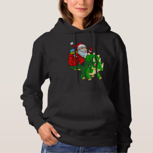 Santa Riding Dinosaur Triceratops Dino Christmas B Hoodie