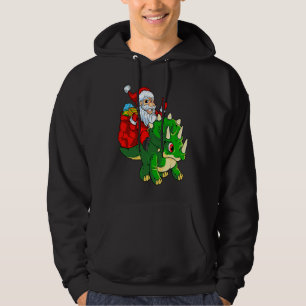 Santa Riding Dinosaur Triceratops Dino Christmas B Hoodie