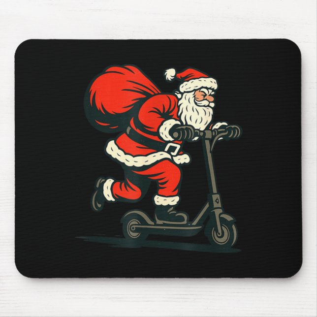Santa Riding Electric Scooter  Mouse Pad (Front)