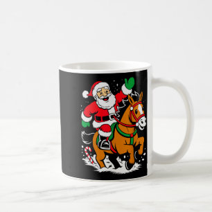 Santa Riding Horse Funny Equestrian Christmas Xmas Coffee Mug