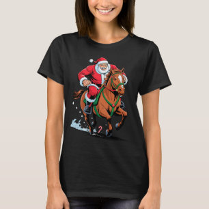 Santa Riding Horse Funny Equestrian Christmas Xmas T-Shirt