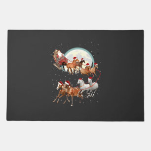 Santa Riding Horses Horse Sleigh Equestrian  Doormat