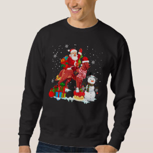 Santa Riding Irish Setter Christmas Pajama Family Sweatshirt