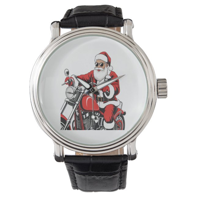 Santa Riding Motorcycle Watch (Front)