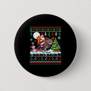 Santa Riding Reindeer Owl Sweater Xmas Tree Snowma Button