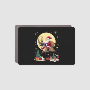 Santa Riding Reindeer Siamese Cat Christmas Tree L Car Magnet