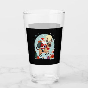 Santa Riding Reindeer Siamese Cat Christmas Tree L Glass