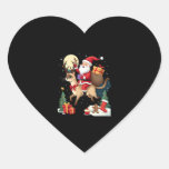 Santa Riding Reindeer Siamese Cat Christmas Tree L Heart Sticker