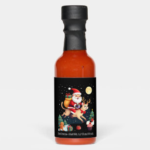 Santa Riding Reindeer Siamese Cat Christmas Tree L Hot Sauces