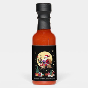 Santa Riding Reindeer Siamese Cat Christmas Tree L Hot Sauces