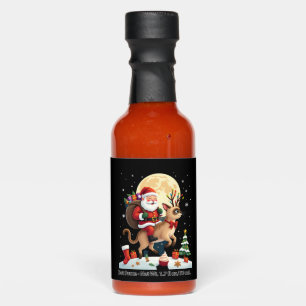 Santa Riding Reindeer Siamese Cat Christmas Tree L Hot Sauces
