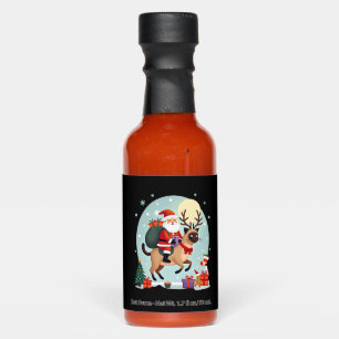 Santa Riding Reindeer Siamese Cat Christmas Tree L Hot Sauces