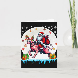 Santa Riding Reindeer Sphynx Cat Christmas Owner K Card