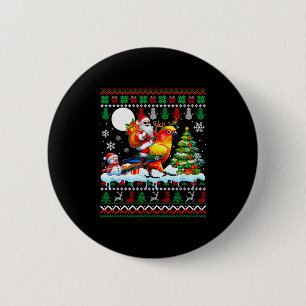 Santa Riding Reindeer Sun Conure Sweater Xmas Tree Button