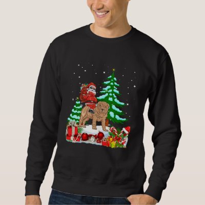 Santa Riding Shar Pei Dog Theme Christmas Shar Pei Sweatshirt