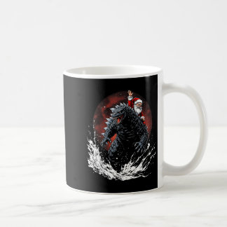 Santa Riding The Japanese Monster Kaiju For Christ Coffee Mug