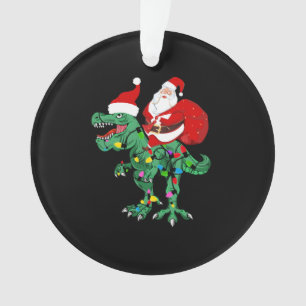 santa riding tree rex   ornament
