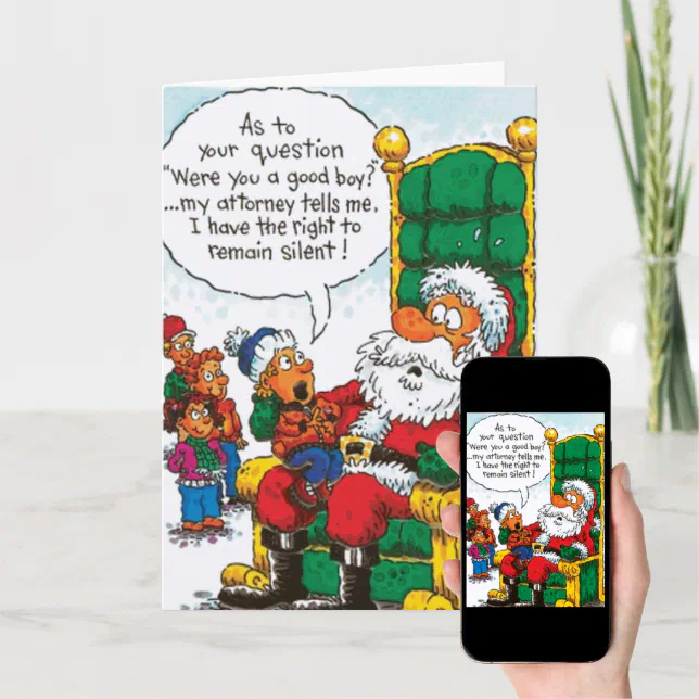 Santa Right To Remain Silent Holiday Card (Downloadable)