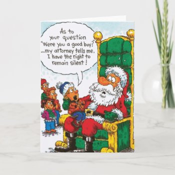 Santa Right To Remain Silent Holiday Card by Christmas_Galore at Zazzle