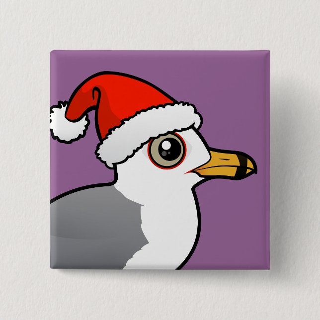 Santa Ring-billed Gull Button (Front)