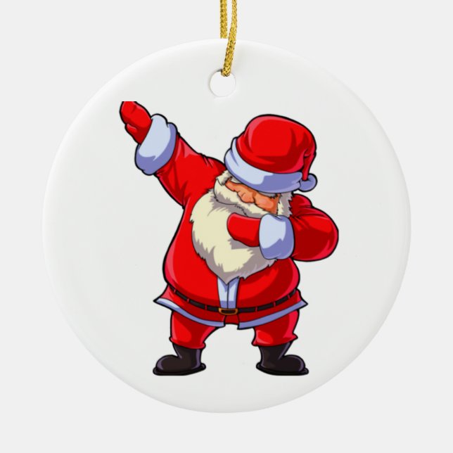 Santa Rock Ceramic Ornament (Front)