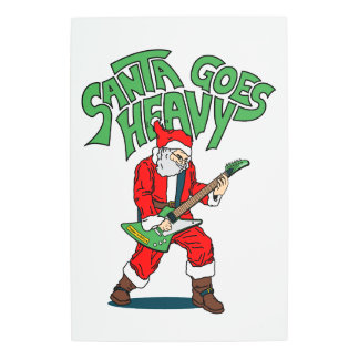 Santa Rocker Metal Print