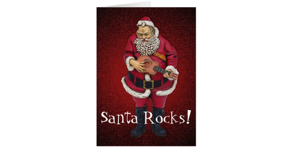 Santa Rocks Christmas Card | Zazzle