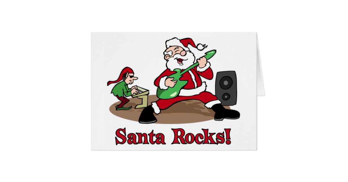 Santa Rocks Christmas card | Zazzle
