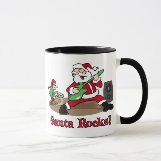 Santa Rocks Christmas mug