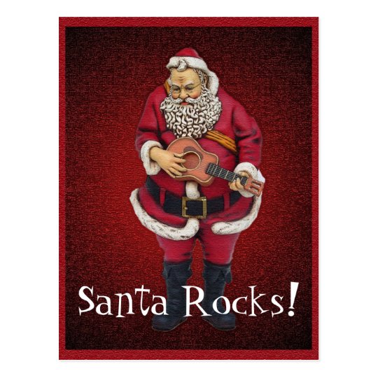 Santa Rocks Christmas Postcard | Zazzle