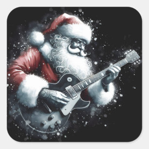 Santa Rocks Harder Than Winter Winds Square Sticker