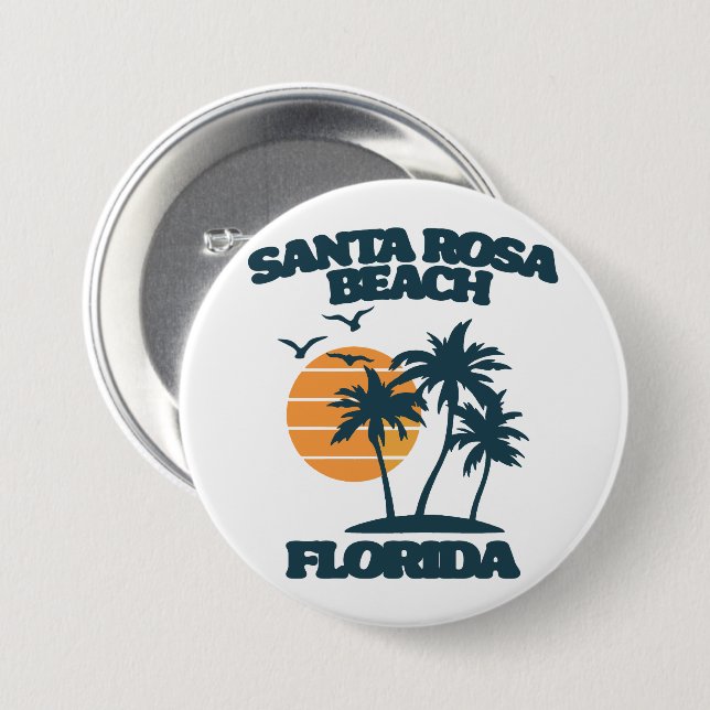 Santa Rosa Beach Florida  Button (Front & Back)