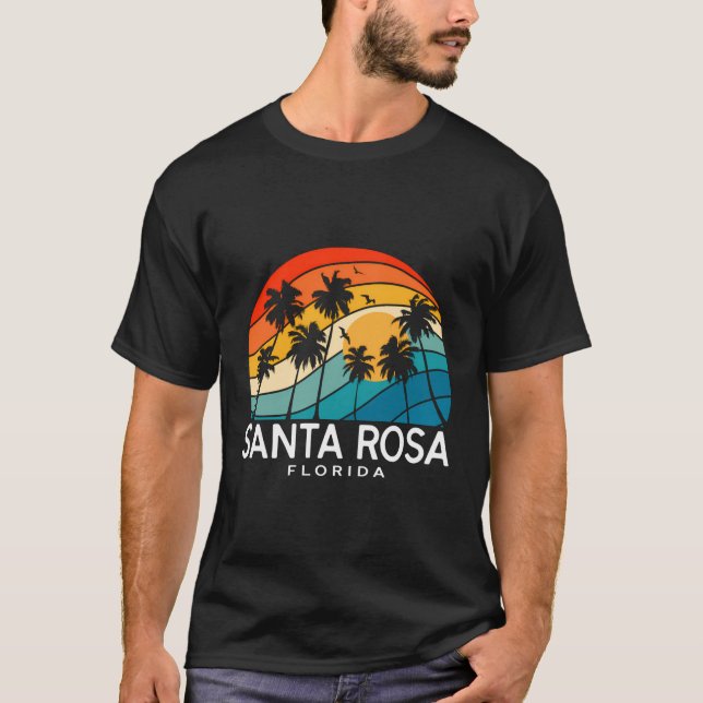 Santa Rosa Beach Florida Palm Tree Tropical Beach  T-Shirt (Front)