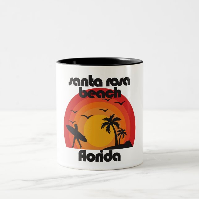 Santa Rosa Beach,Florida Two-Tone Coffee Mug (Center)