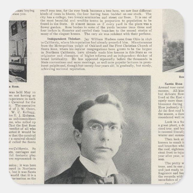 Santa Rosa, California 3 Square Sticker (Front)