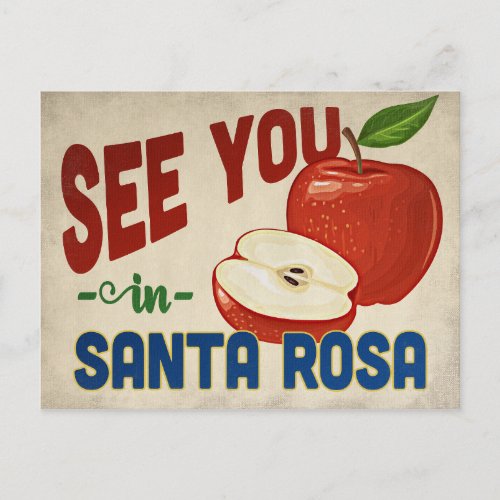 Santa Rosa California Apple _ Vintage Travel Postcard