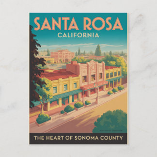 Santa Rosa California Holiday Postcard