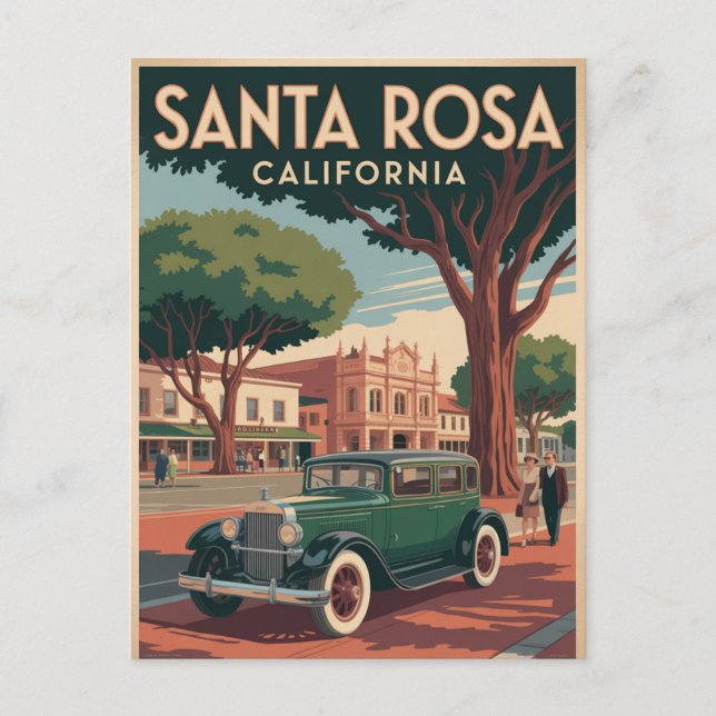 Santa Rosa California Holiday Postcard (Front)