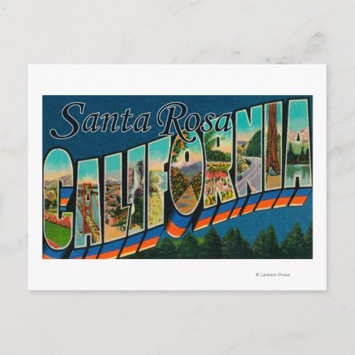 Santa Rosa California _ Large Letter Scenes Postcard