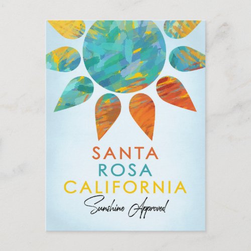 Santa Rosa California Sunshine Travel Postcard