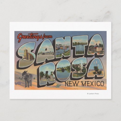Santa Rosa New Mexico _ Large Letter Scenes Postcard