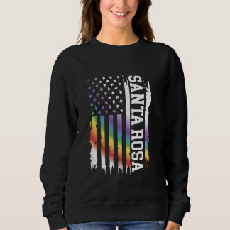 Santa Rosa United States Distressed Rainbow w US F Sweatshirt