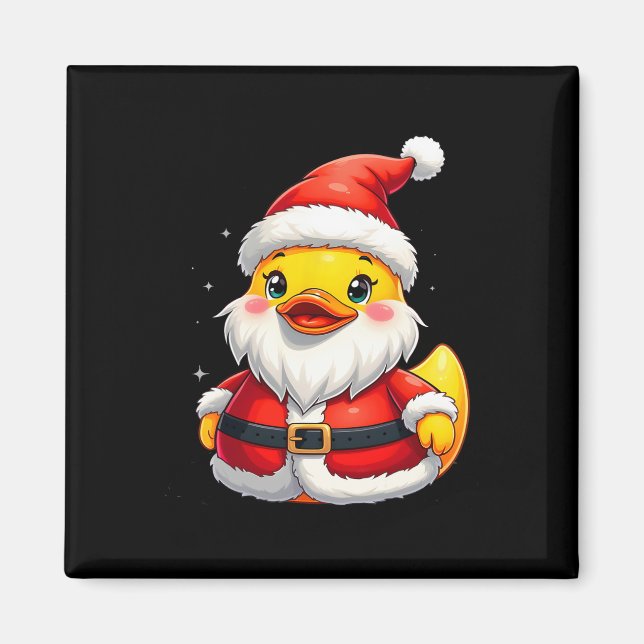 Santa Rubber Duck Cute Christmas Holiday  Magnet (Front)