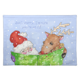 Santa, Rudolf and the List placemat