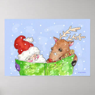 Santa, Rudolf and the List Poster