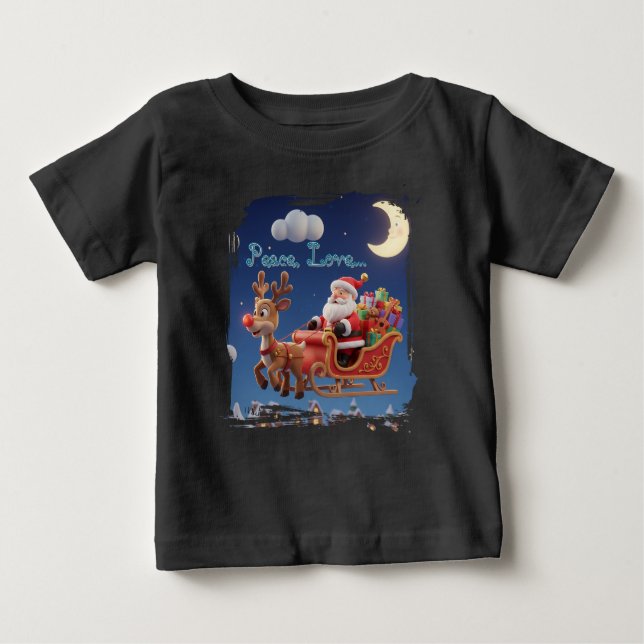Santa Rudolph Christmas Baby Jersey Tee (Front)
