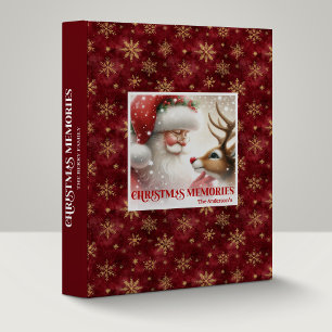 Santa Rudolph Christmas Festive Photo Album File 3 Ring Binder
